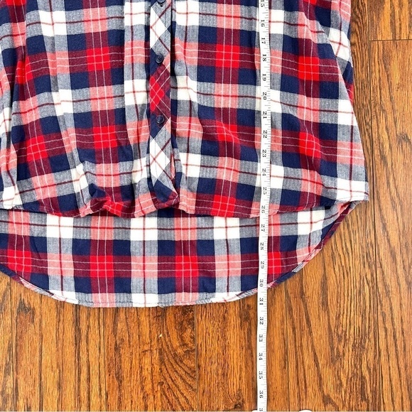 Market & Spruce Red White Blue Plaid Long Sleeve Button Shirt Stitch Fix XXL - Picture 11 of 12